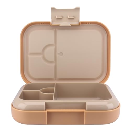 Bento Midi Lunch Box with carrying handle – 4 No-Mix Compartments | Microwave & Dishwasher Safe,Removable Tray | 900ML OZ (Pink Dark Powder ClevaRaff Friend) - color: Pink Dark Powder ClevaRaff Friend