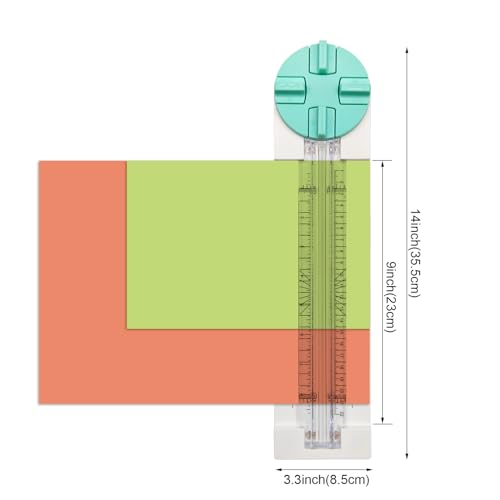 Paper Trimmer, 4 Styles Craft Paper Cutter Multi-Function Scrapbooking Tool for Cutting Paper Photos Scrapbook Postcard (Straight, Wave, Perforated and Creasing Lines) (Green) - color: Green