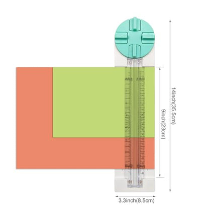 Paper Trimmer, 4 Styles Craft Paper Cutter Multi-Function Scrapbooking Tool for Cutting Paper Photos Scrapbook Postcard (Straight, Wave, Perforated and Creasing Lines) (Green) - color: Green