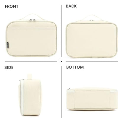 FlowFly Kids Lunch box Insulated Soft Bag Mini Cooler Back to School Thermal Meal Tote Kit for Girls, Boys, Beige - color: Beige