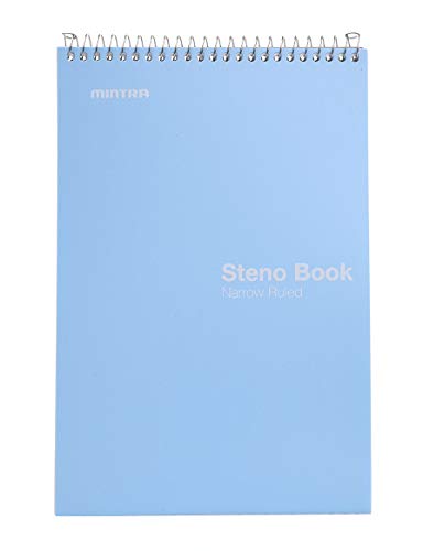 Mintra Office Steno Books Set - Top-Spiral Bound, Narrow Ruled, 100 White Tint Sheets, Poly Covered Notebooks for Office & School, Colorful Arctic Ice, Green Olive, Charcoal, Chili Oil, 6"x9", 8 Pack - color: Poly Steno 8pk (Arctic Ice, Green Olive, Charc