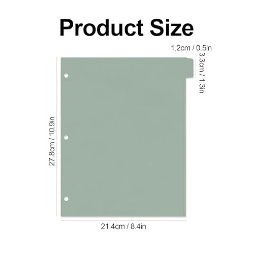 Buqoo 3 Ring Binder Dividers with 8 Reusable Tabs - Sturdy Green Plastic Index Dividers, Letter Size 8.4"x10.9" for School, Office, Planner & Journal - color: Green