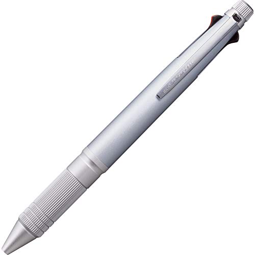 uni Jetstream 4&1 Metal Edition, 0.5mm Ballpoint Pen (Black, Red, Blue, Green) and 0.5mm Mechanical Pencil, Ice Silver (MSXE52000A05.81) - color: white, size: 1 Count (Pack of 1)