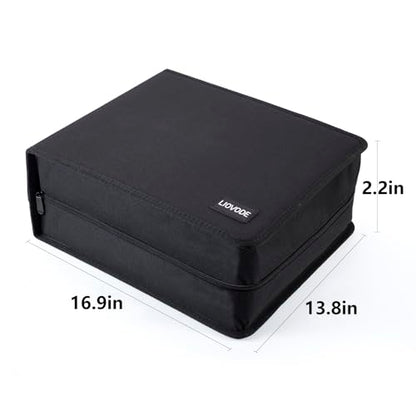 LIOVODE DVD Case 128 DVDs and 64 Booklets Capacity, CD/Blu-ray Storage Binder Case with Booklet Inserts Media Organizer Holder Black Blu ray Wallet for Car (128 Capacity) - size: 128 Capacity