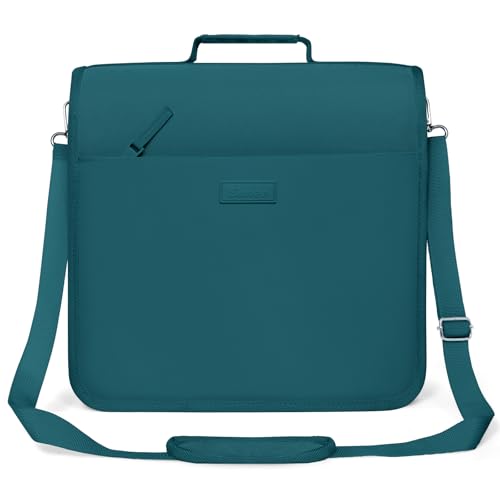 SUNEE Zipper Binder 3 Ring, 3 Inch O-Ring with Handle and Shoulder Strap, 600-Sheet Capacity, 5-Tab Expanding File Folder, Multi-Pockets for Middle School Organizer Binder with Zipper, Dark Teal-Green - color: Dark Teal-green