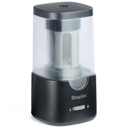Staples Electric Pencil Sharpener, Black – Heavy‑Duty Classroom Sharpener for Teachers, Schools & Shared Spaces