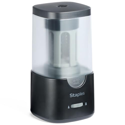 Staples Electric Pencil Sharpener, Black – Heavy‑Duty Classroom Sharpener for Teachers, Schools & Shared Spaces