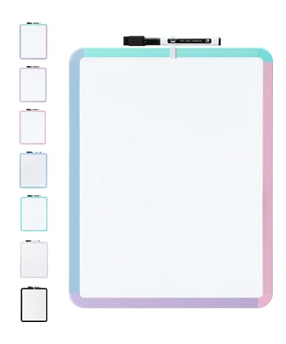 Mr. Pen- Dry Erase Board, 14” x 11” with a Black Dry Erase Marker | Small Mini White Board for Students - color: C. Colorful