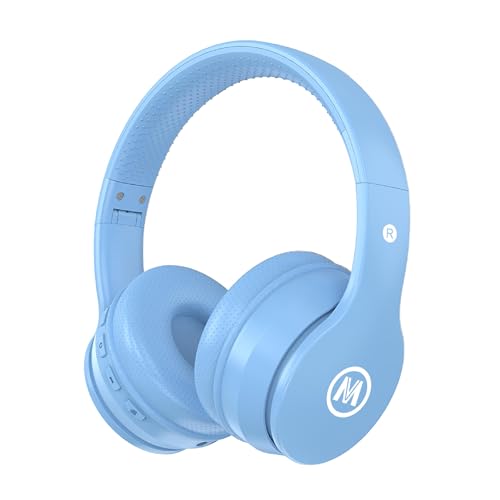 Mokata Headphones Kids Bluetooth 5.4 Wireless Play Time 68H Safe Volume Limit 85/94dB Over-Ear Foldable Headset,Fast Charging,with Aux Cord Built-in Mic for Toddler Child Pad Study Tablet Blue - color: 05-Sky Blue