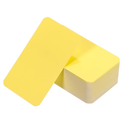 PATIKIL 3.5" x 2" Blank Paper Business Cards, 100 Pack Small Index Flash Cards Words Message Note Card Mini Paper Tags for DIY Gift Craft Scrapbooking, Yellow - color: Yellow