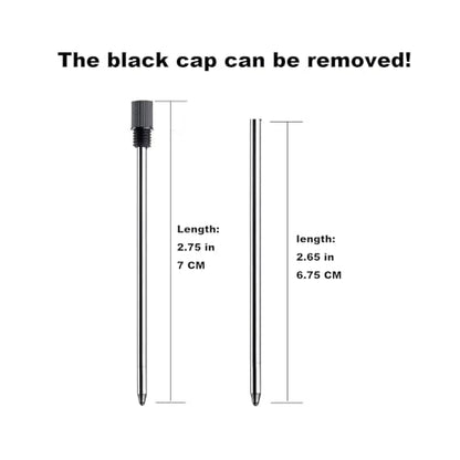 MengRan 2.75'' Mini D1 Ballpoint Ink Pen Refills,Black Ink,10 Pack | 1mm Medium Tip, Compatible with Swarovski Pen Refills, for Twist Pens - color: Black