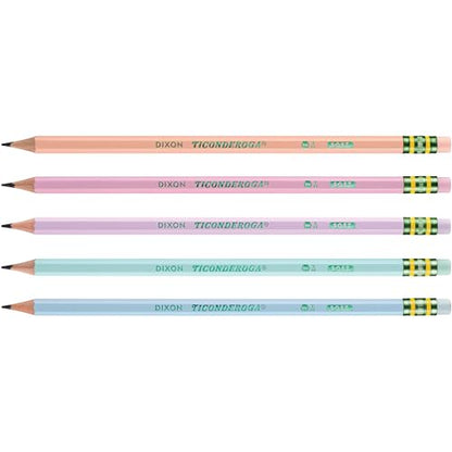 Ticonderoga Wood-Cased Pencils, Pre-Sharpened, 2 HB Soft, Pastel Colors, 150 Count - style: 150 Count Pastel