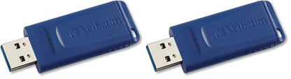 Verbatim 8GB Retractable USB 2.0 Flash Thumb Drive with Microban Antimicrobial Product Protection – Five Pack Blue (Pack of 2) - size: 8 GB-10 Pack