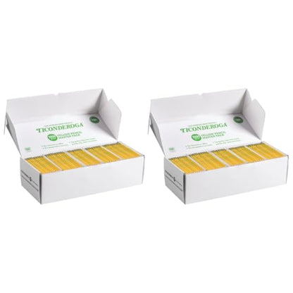 Ticonderoga Wood-Cased Pencils, Pre-Sharpened, 1000/Box, 2 Boxes | 2 HB Soft, Yellow, 2000 Pencils Total, X13100 - size: 1 Count (Pack of 2000)