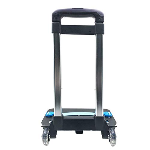 Backpack Hand Truck Wheeled Cart Trolley Hand Aluminium Alloy | Folding Trolley Cart for Schoolbag / Backpack (Black with Two Wheels) - color: Black With Two Wheels