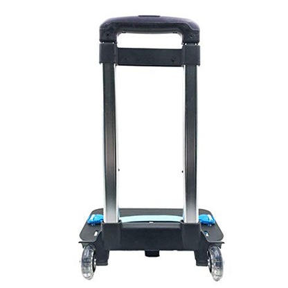 Backpack Hand Truck Wheeled Cart Trolley Hand Aluminium Alloy | Folding Trolley Cart for Schoolbag / Backpack (Black with Two Wheels) - color: Black With Two Wheels