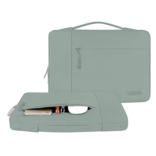 MOSISO Laptop Case 13.3 inch, 13.3 inch Laptop Sleeve with Handle | Compatible with MacBook Air/Pro 13/Pro 14, HP Dell ASUS Lenovo, Polyester Multifunctional Computer Bag, Antique Green - color: Antique Green, size: 13.3 inch