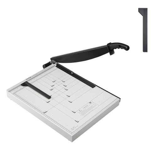 VEVOR Paper Cutter, 18 in Cut Length Guillotine Trimmer, 15-Sheet Capacity, Heavy-Duty Paper Cutter with Security Guard Rail/Blade Lock, Paper Trimmer for Cardstock, Cardboard, Home, Office & School