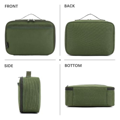 FlowFly Kids Lunch box Insulated Soft Bag Mini Cooler Back to School Thermal Meal Tote Kit for Girls, Boys, Green - color: Green