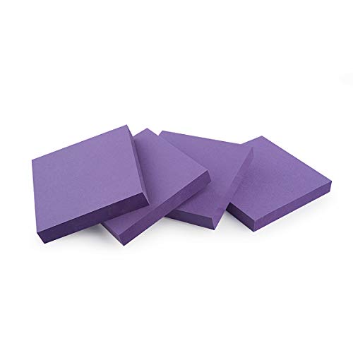 ZCZN 400 Sheets Pop-up Sticky Notes, 3 x 3 Inches, 4 Pads Bright Color Self-Stick Notes, 100 Sheets/Pad, Purple - color: Purple