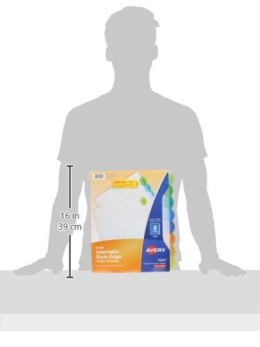 Avery Insertable Style Edge Plastic Dividers for 3 Ring Binders, 8-Tab Set, Multicolor, 1 Set (11201) (Pack of 3) - size: 3-Pack, style: Dividers