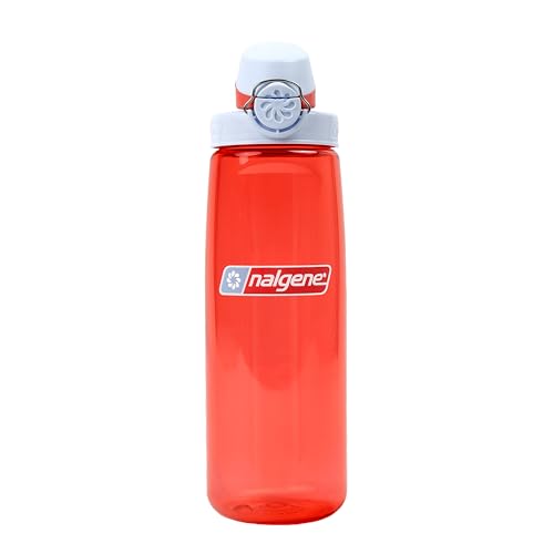 Nalgene 24 oz On The Fly Lock-Top Water Bottle, Coral w/Frost Coral - color: Coral with Frost Coral, size: 22 Ounces
