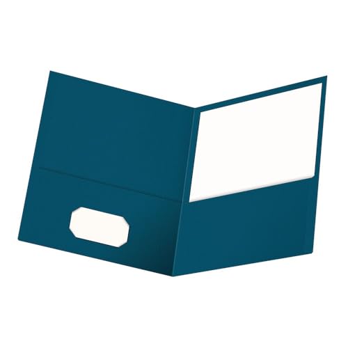 Oxford Twin-Pocket Folders, Textured Paper, Letter Size, Blue, Holds 100 Sheets, Box of 25 (57502EE) - color: Blue, size: 25 Count (Pack of 1)