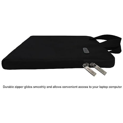 Arvok 13 13.3 14 Inch Water-Resistant Canvas Fabric Laptop Sleeve with Handle&Zipper Pocket/Notebook Computer Case/Ultrabook Carrying Bag for HP/Dell/Lenovo/A sus/Acer/Samsung, Black - color: Black, size: 13.3 inch