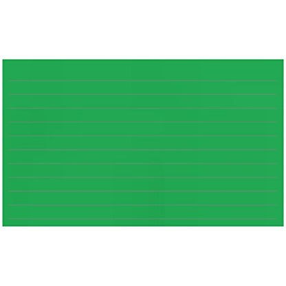 Colonial Cards: 150 Color Cardstock 3" x 5" Index Cards, Green, Lined Landscape Format - color: green