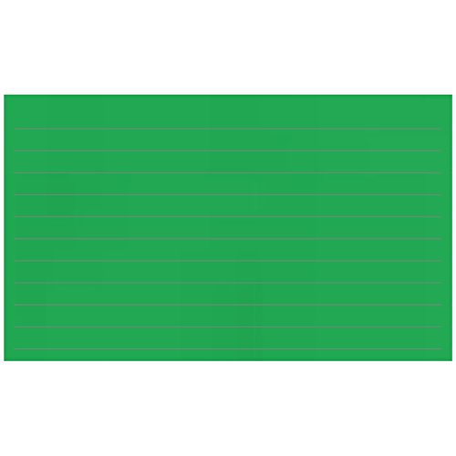 Colonial Cards: 150 Color Cardstock 3" x 5" Index Cards, Green, Lined Landscape Format - color: green