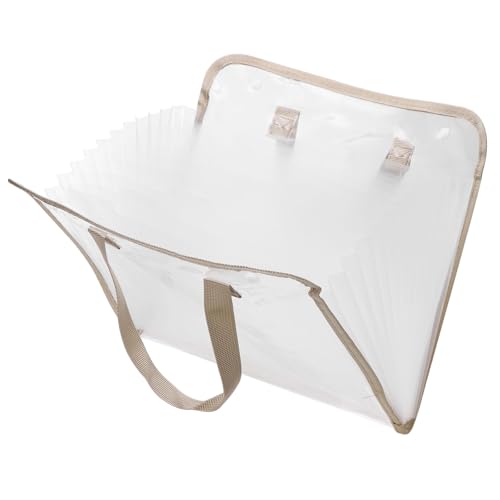 uxcell 13 Pockets Accordion File Organizer, Expanding File Folder Portable Accordion Document Bag with Classified Index Stickers for Office Worker, Khaki (Horizontal) - color: Khaki