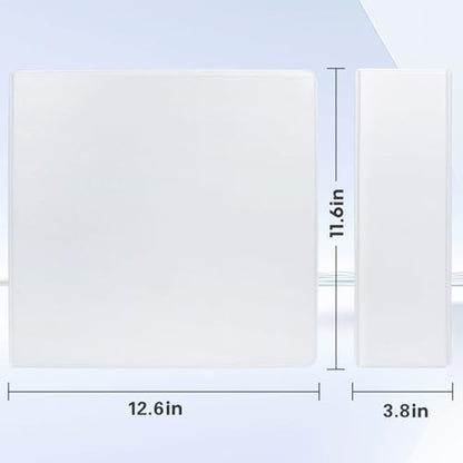 Comix Durable 3 Ring Binder, 3 inch D Ring Binders, Hold 725 Sheets of US Letter Size Paper, 2 Pack (White) - color: White, size: 3 Inch, style: 2 Pack