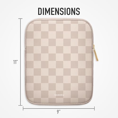 Vandel Slim & Protective Tablet Sleeve for 9-11 inch iPads A16, 11" iPad Pro, 10.9" iPad,10.2" iPad, 10.9" iPad Air, 11 Inch Samsung Galaxy Tab A9+, Bag Fits Magic Keyboard - color: a. Neutral Checker, size: 9-11 Inch Tablet