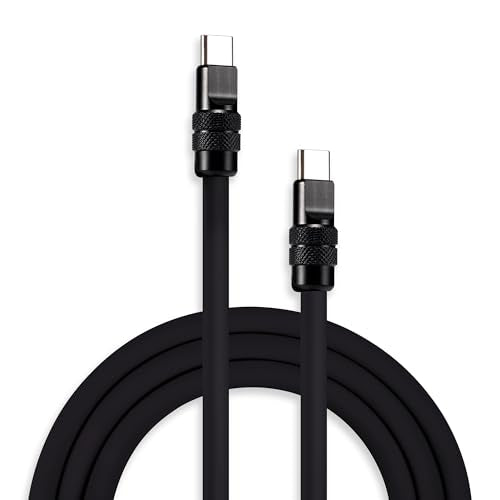chubbycable Black Chubby Black Samurai Edition 240W USB C Cable Fast Charging Cable Durable Silicone Charger Cord Compatible with iPhone 17-15 Series iPad MacBook Airpods, Type C to Type C, 3.3FT - color: Matte Black, size: 3.3ft (1m), style: Type C-Type