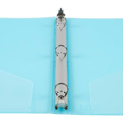 JAM PAPER Plastic 0.5 inch Binder - Light Blue 3 Ring Binder - Sold Individually - color: Light Blue, size: 0.5 inch