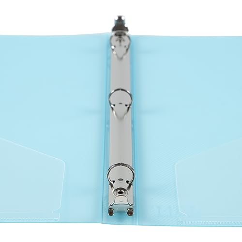 JAM PAPER Plastic 0.5 inch Binder - Light Blue 3 Ring Binder - Sold Individually - color: Light Blue, size: 0.5 inch