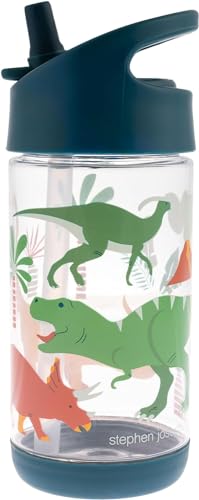 Stephen Joseph, Kids Flip Top Water Bottle, 10 oz Tritan BPA Free, Water Bottle for Girls & Boys, Back to School Flip Top Bottle, Blue Dino - color: Blue Dino