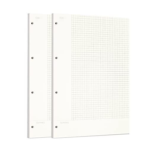 Zelten 2 Pack A4 120 Sheets/240 Pages Connell Loose Leaf Punched Paper Refills Paper for 4 Hole Binder Personal Organizer Diary Notebook Refillable Planner - color: Connell, size: A4/4 Hole