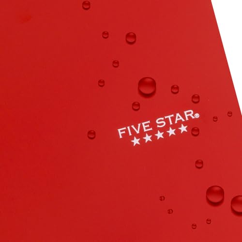 Five Star Spiral Notebook + Study App, 5 Subject, Wide Ruled Paper, Fights Ink Bleed, Water Resistant Cover, 8" x 10-1/2", 200 Sheets, Fire Red (72041) (Pack of 2) - color: Fire Red, size: 8" x 10.5" (Pack of 2)