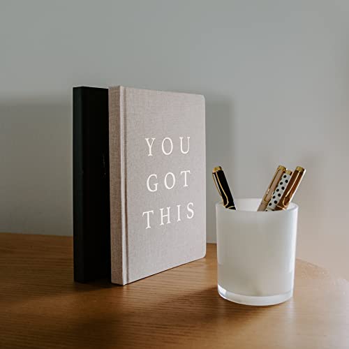Sweet Water Decor Cute Motivational Lined Composition Notebook for Women, 100 Ruled Pages for Writing, Diary with Fabric Inspirational Cover (You Got This) - style: You Got This