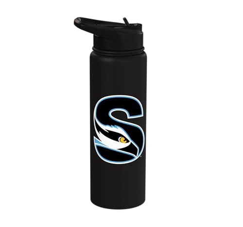 Stockton University Ospreys S Mark Stainless Steel Insulated Water Bottle - color: Black
