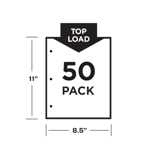 Avery Diamond Clear Page-Size Sheet Protectors, Pre-Punched for Use with Tab Dividers, Top Load, 50 Document Protectors (74203)