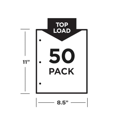 Avery Diamond Clear Page-Size Sheet Protectors, Pre-Punched for Use with Tab Dividers, Top Load, 50 Document Protectors (74203)