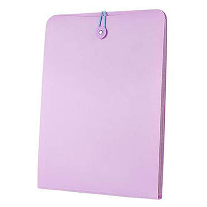 Vertical Expanding Accordion Folder with 7 Pockets Paperwork Organizer Document Wallet Briefcase Business File Organizer Bag A4 Letter Size Elastic Rope Closure Pink