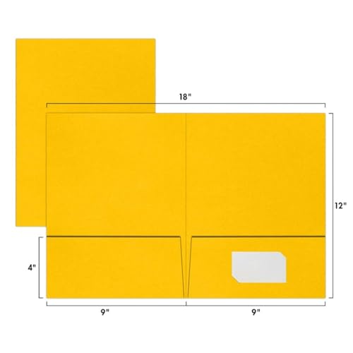 LUXPaper 9" x 12" Presentation Folders | Two Pocket | Sunflower Yellow | 100lb. Cover | 10 Qty - color: Sunflower