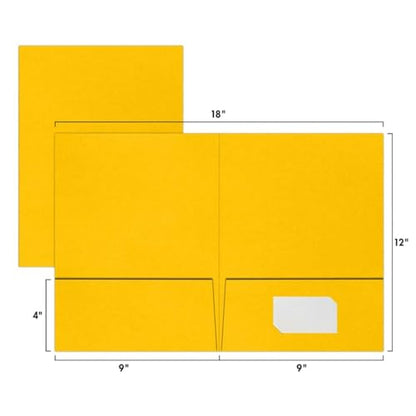 LUXPaper 9" x 12" Presentation Folders | Two Pocket | Sunflower Yellow | 100lb. Cover | 10 Qty - color: Sunflower