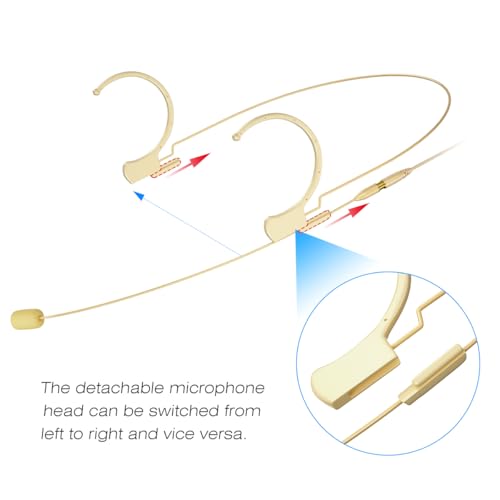 KIMAFUN Headset/Headworn Microphone Professional Earset Over Ear Hanging Condenser Mic Compatible with Sennheiser Wireless System Wireless System Bodypack Transmitter, Performance, Theater - Beige C2 - size: C2 for Sennheiser Wireless System