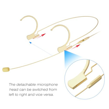 KIMAFUN Headset/Headworn Microphone Professional Earset Over Ear Hanging Condenser Mic Compatible with Sennheiser Wireless System Wireless System Bodypack Transmitter, Performance, Theater - Beige C2 - size: C2 for Sennheiser Wireless System