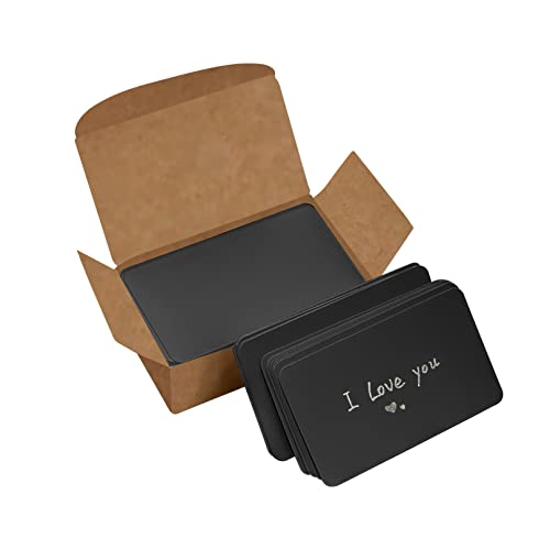 VANRA 300 Small Blank Cards 3.5x2 inches Color Cardstock Study Flash Cards Index Cards, Unruled with Rounded Corners (Black, 300/Pack) - color: Black