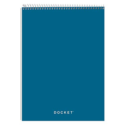 TOPS™ Docket™ Graph Pad, 8-1/2" x 11-3/4", Wire Bound, Graph Rule (4 x 4), Blue Covers, 70 Sheets, Pack of 18 - size: 70 (Pack of 18)